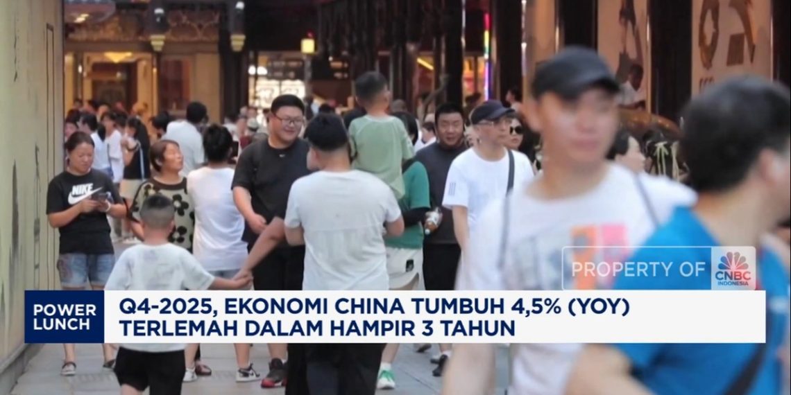 Q4-2025, Ekonomi China Tumbuh 4,5%, Pertumbuhan Terlemah dalam 3 Tahun
