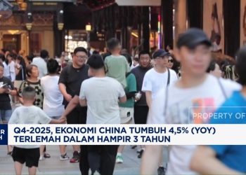 Q4-2025, Ekonomi China Tumbuh 4,5%, Pertumbuhan Terlemah dalam 3 Tahun